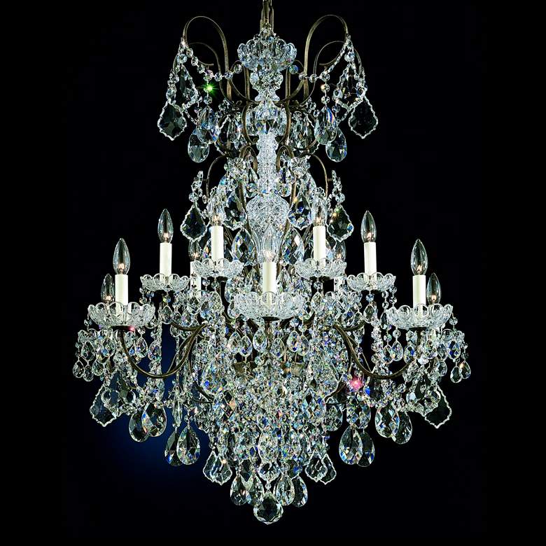Image 1 New Orleans 32" Wide Hand-Cut Crystal Chandelier in Gold