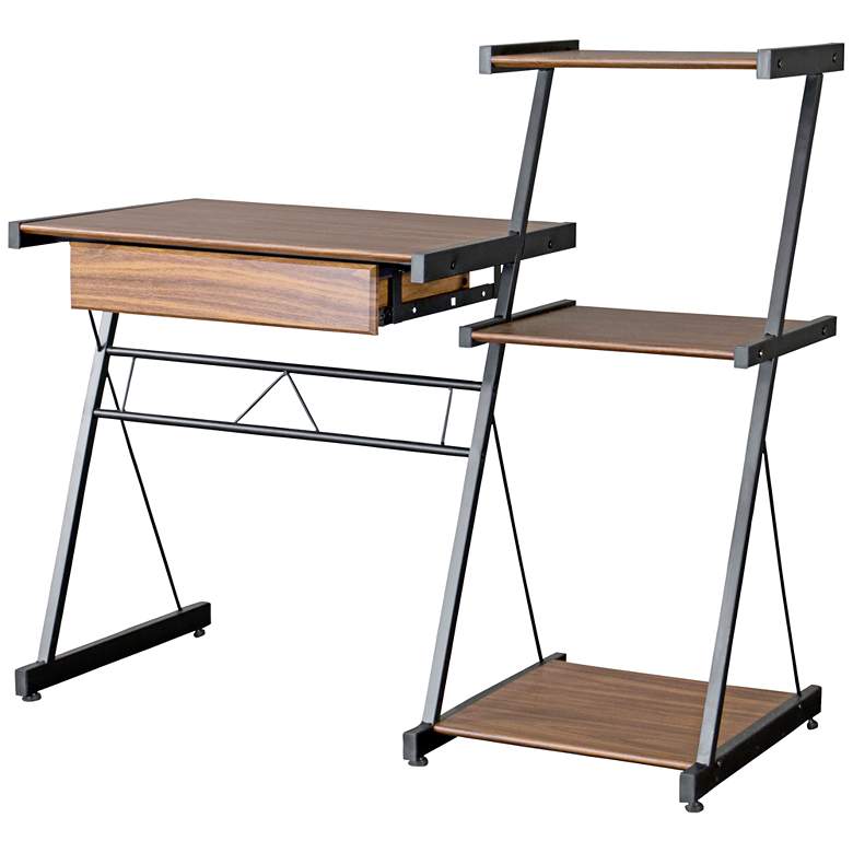 Image 1 New Semester 44 1/2" Wide Oak Modern Shelf and Computer Desk