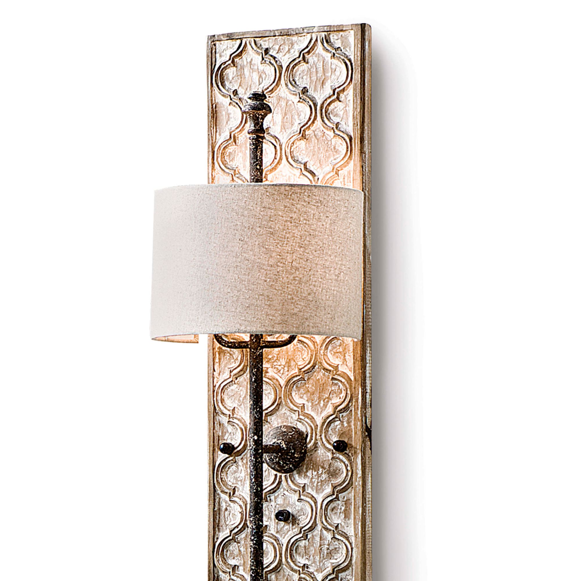 Image 5 New South Distressed Painted Wood Plug-In Wall Lamp more views