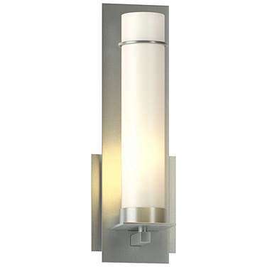 New Town 12.6" High Vintage Platinum Sconce With Opal Glass Shade