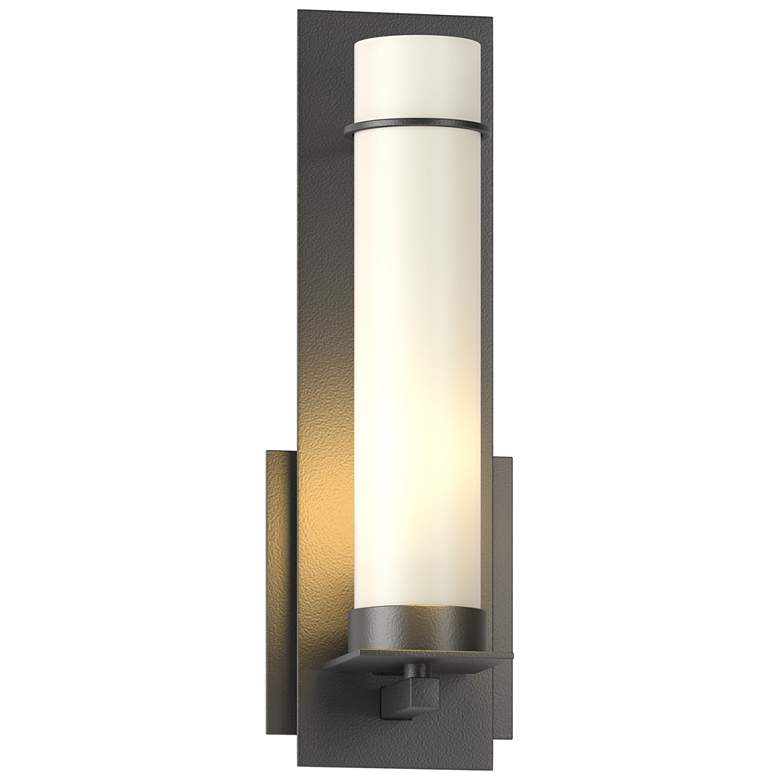 Image 1 New Town 12.6 inch High Black Sconce With Opal Glass Shade