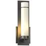 New Town 12.6" High Black Sconce With Opal Glass Shade