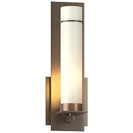 Image1 of New Town 12.6" High Bronze Sconce With Opal Glass Shade