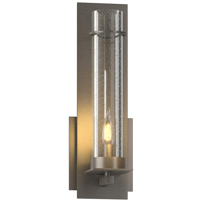 Image 1 New Town 12.6 inch High Dark Smoke Sconce With Seeded Clear Glass Shade