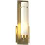 New Town 12.6" High Modern Brass Sconce With Opal Glass Shade