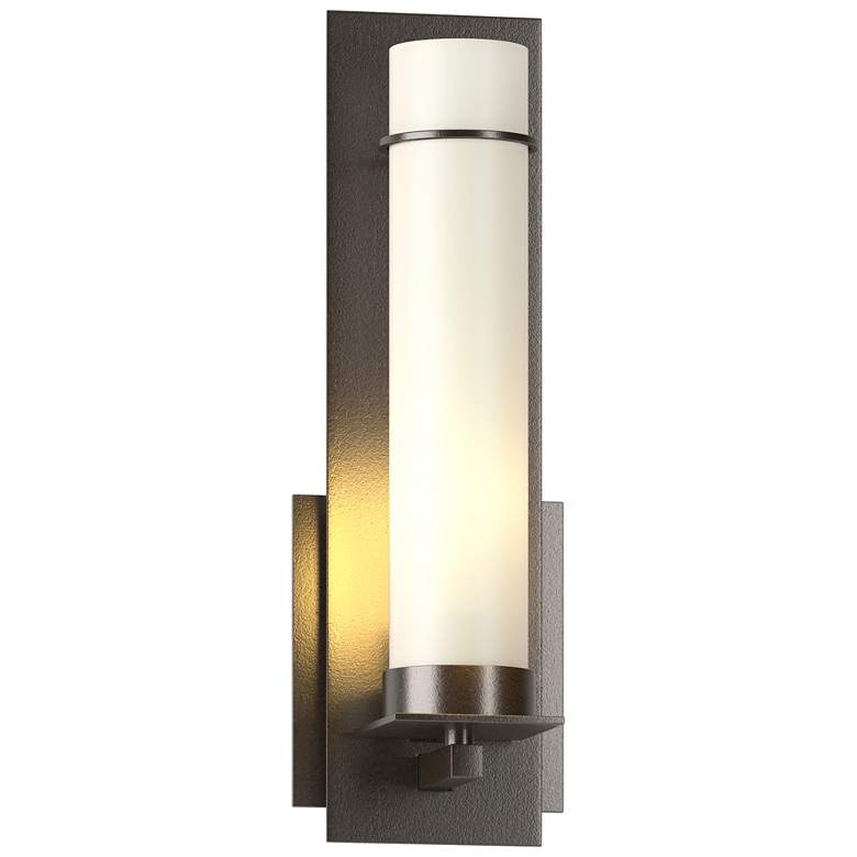 Image 1 New Town 12.6" High Oil Rubbed Bronze Sconce With Opal Glass Shade