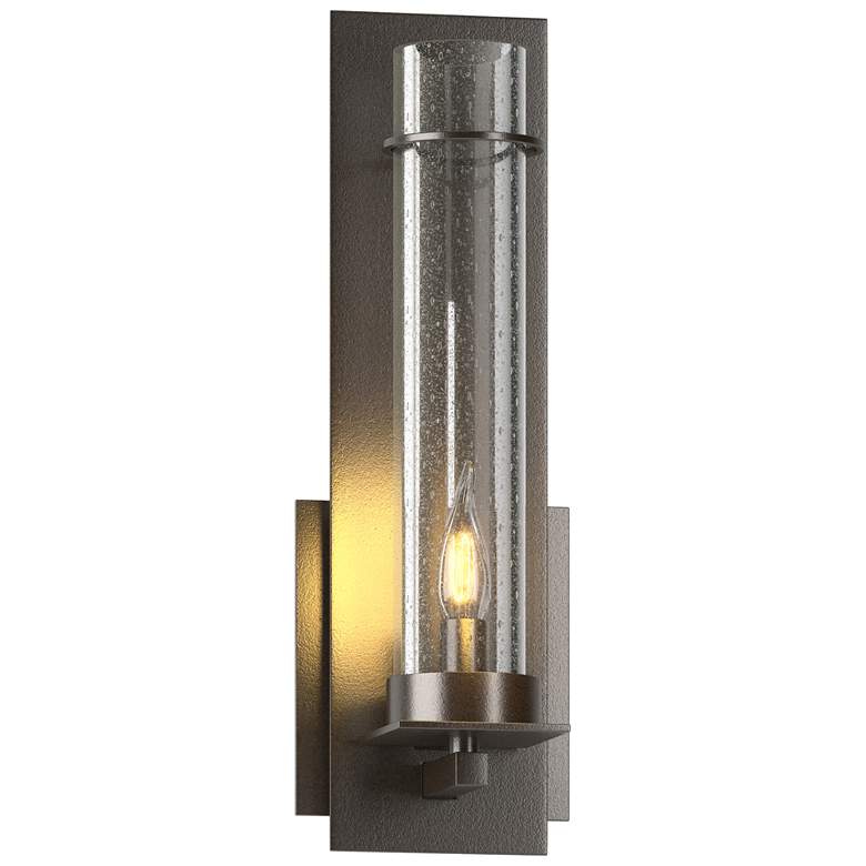 Image 1 New Town 12.6" High Oil Rubbed Bronze Sconce With Seeded Clear Glass S