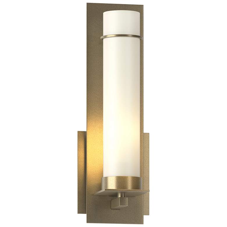 Image 1 New Town 12.6" High Soft Gold Sconce With Opal Glass Shade