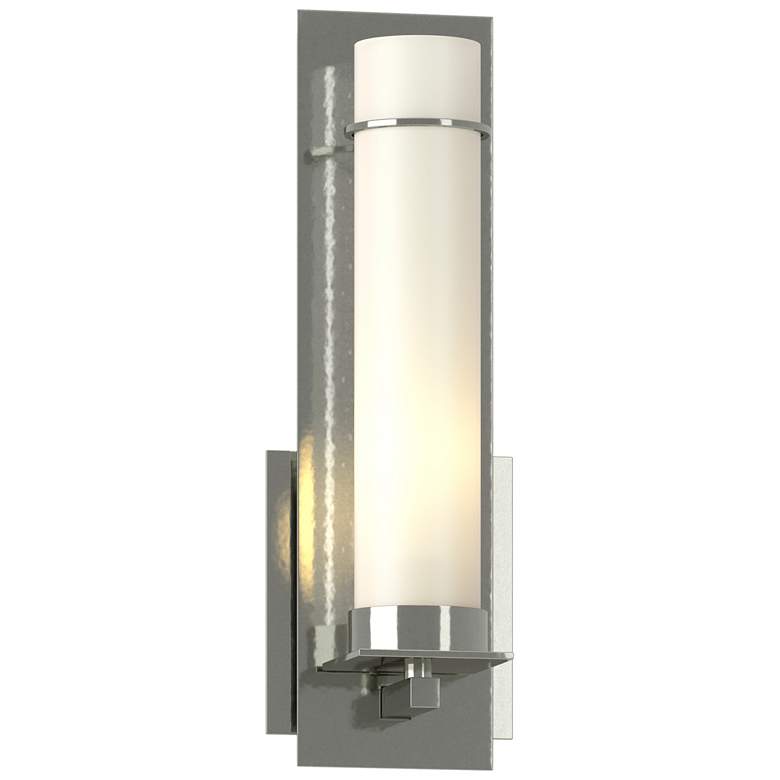 Image 1 New Town 12.6" High Sterling Sconce With Opal Glass Shade