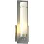New Town 12.6" High Vintage Platinum Sconce With Opal Glass Shade