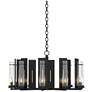 New Town 30" Wide 10 Arm Black Chandelier With Seeded Clear Glass