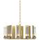 New Town 30" Wide 10 Arm Modern Brass Chandelier With Seeded Clear Gla