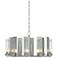 New Town 30"W 10 Arm Vintage Platinum Chandelier With Seeded Clear Gla