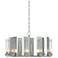 New Town 30"W 10 Arm Vintage Platinum Chandelier With Seeded Clear Gla