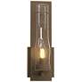 New Town Hurricane Sconce - Bronze Finish - Seeded Clear Glass