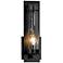 New Town Hurricane Sconce - Dark Smoke Finish - Seeded Clear Glass