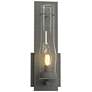 New Town Hurricane Sconce - Natural Iron Finish - Seeded Clear Glass