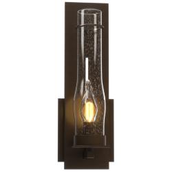 New Town Hurricane Sconce - Oil Rubbed Bronze - Seeded Clear Glass
