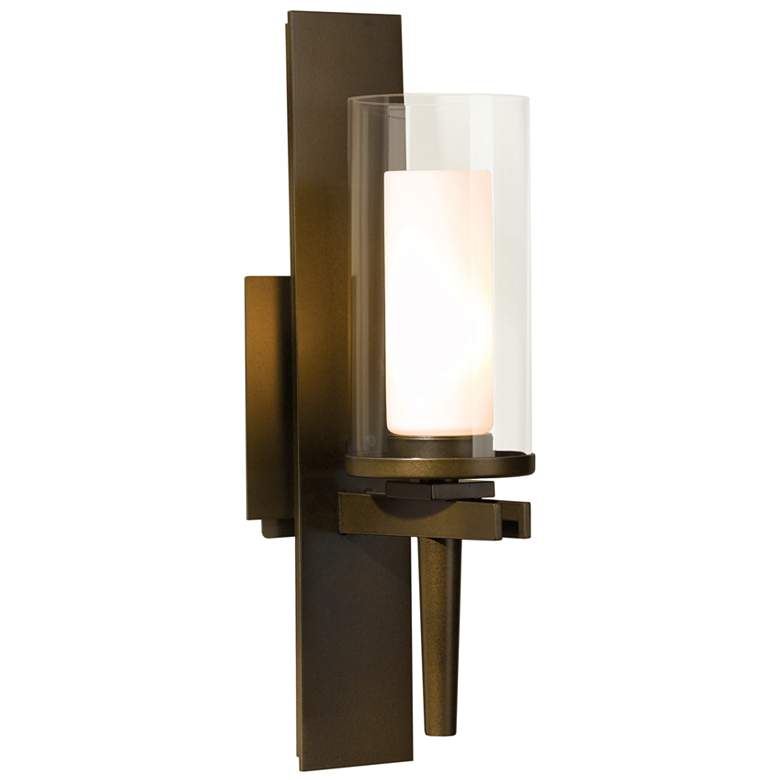 Image 1 New Town Hurricane Sconce - Sterling Finish - Seeded Clear Glass