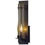 New Town Large Hurricane Sconce - Bronze Finish - Seeded Clear Glass