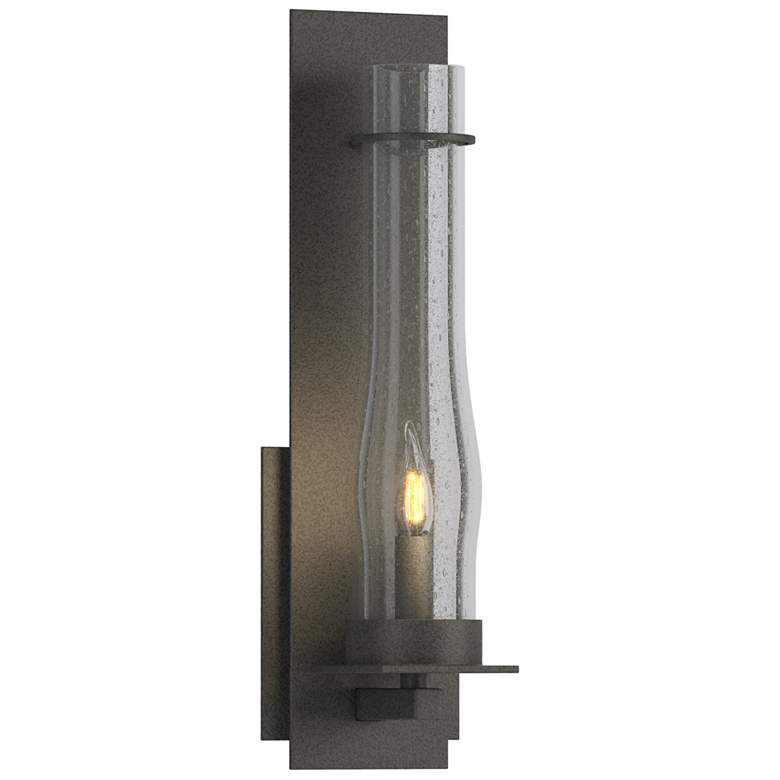 Image 1 New Town Large Hurricane Sconce - Iron - Seeded Clear Glass