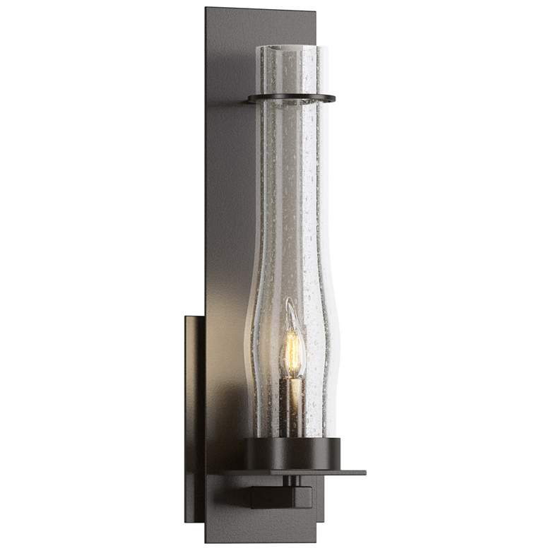 Image 1 New Town Large Hurricane Sconce - Oil Rubbed Bronze - Seeded Clear Glass