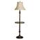 New Traditions Patina Brass Tray Table Floor Lamp