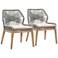 New Wicker Loom Mahogany Platinum Rope Dining Chair Set of 2