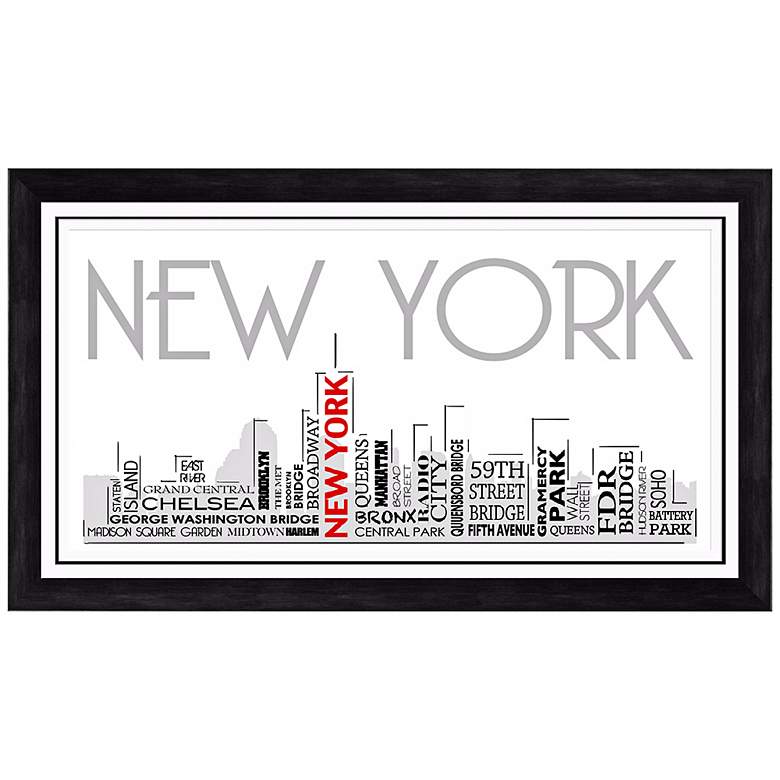 Image 1 New York City Skyline 28 1/2 inch Wide Framed Wall Art