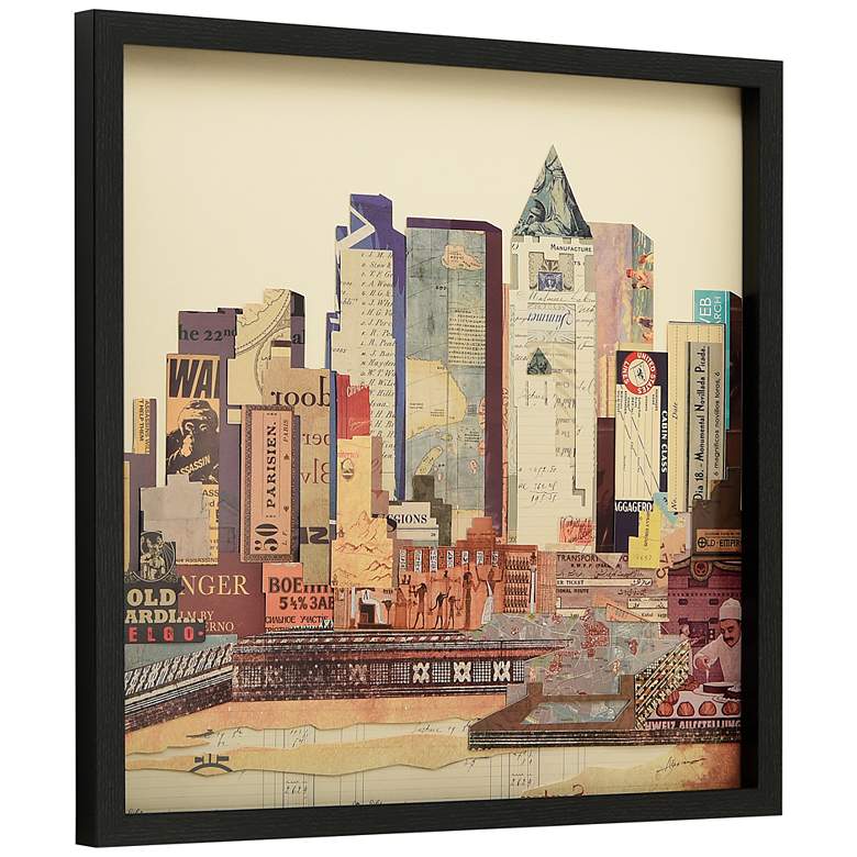 Image 4 New York City Skyline A 25" High Collage Framed Wall Art more views