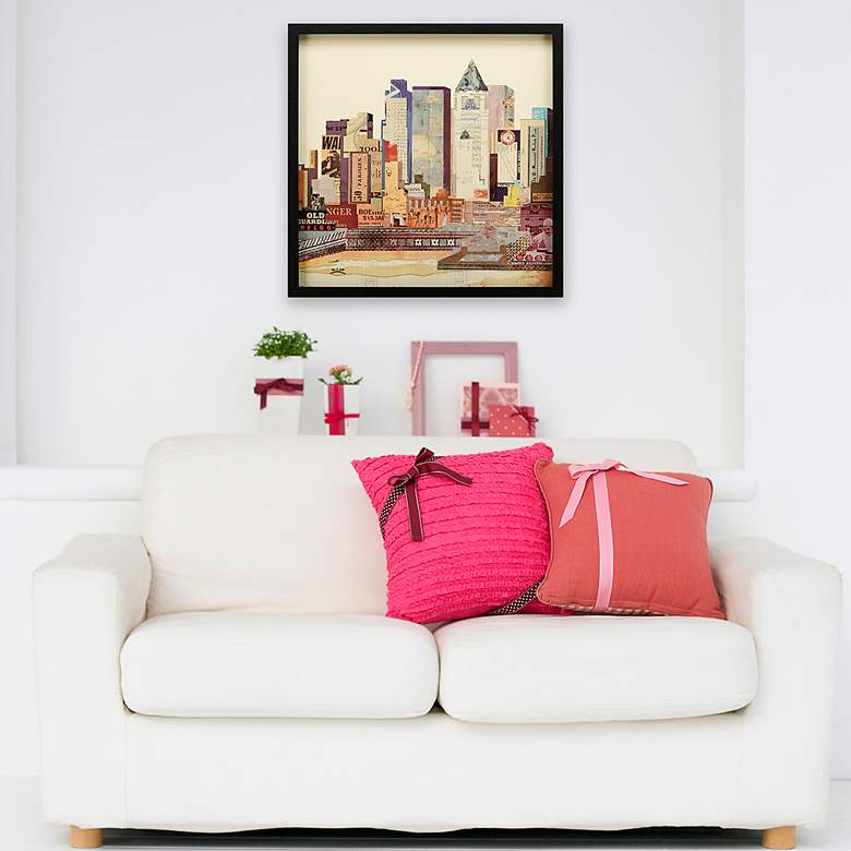 Image 5 New York City Skyline A 25 inch High Collage Framed Wall Art more views