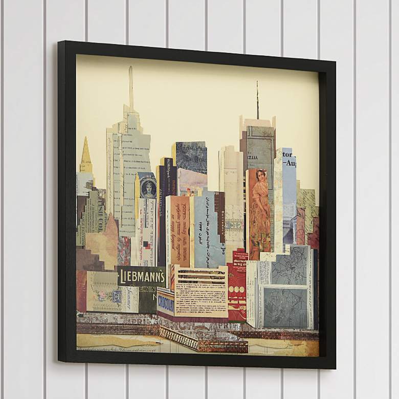 Image 1 New York City Skyline B 25" High Collage Framed Wall Art
