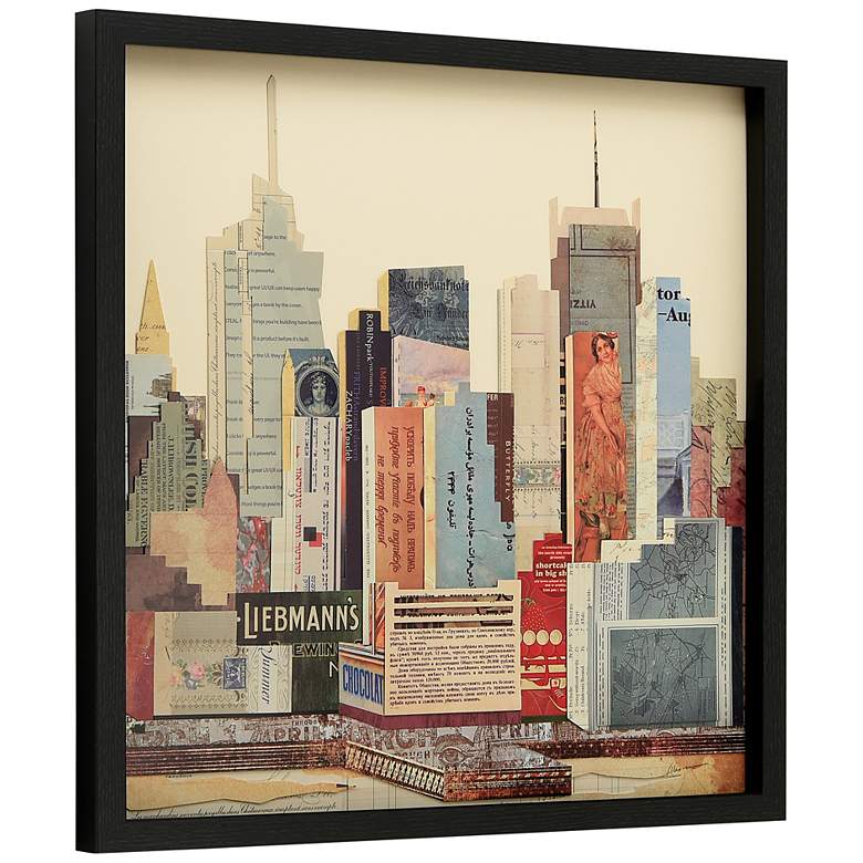Image 4 New York City Skyline B 25 inch High Collage Framed Wall Art more views