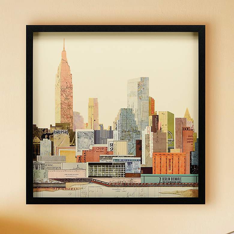 Image 1 New York City Skyline C 25" High Collage Framed Wall Art
