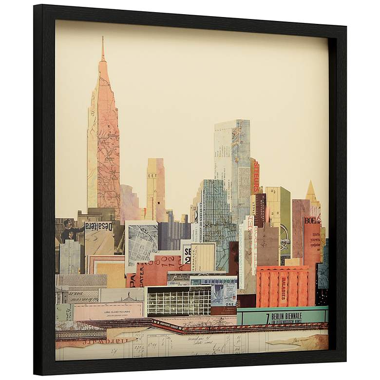 Image 4 New York City Skyline C 25" High Collage Framed Wall Art more views