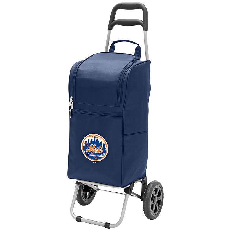 Image 1 New York Mets Navy Wheeled Cart Cooler Tote