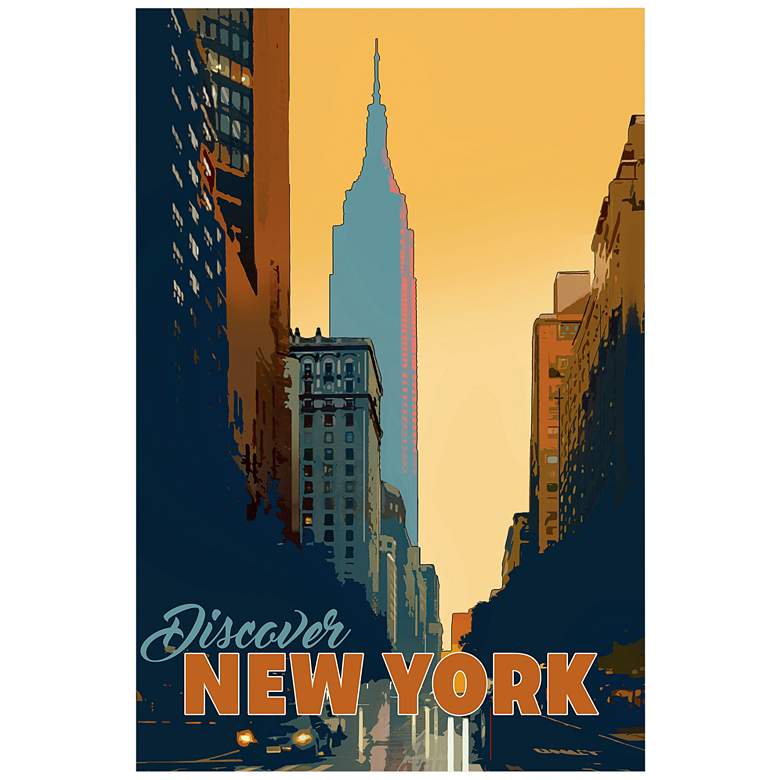 Image 2 New York Minute 24 inch x 36 inch Frameless Printed Glass Wall Art