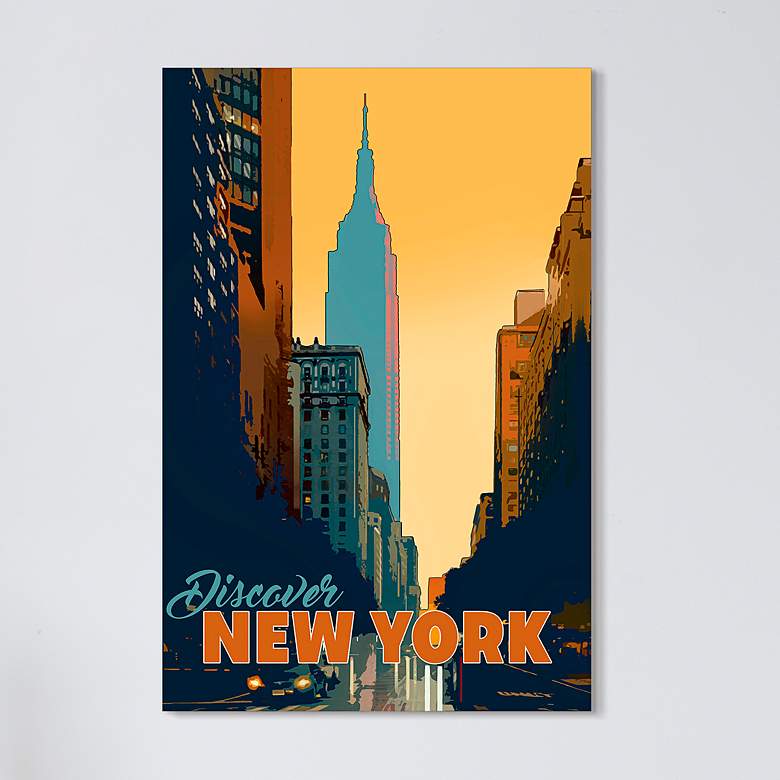 Image 1 New York Minute 24 inch x 36 inch Frameless Printed Glass Wall Art