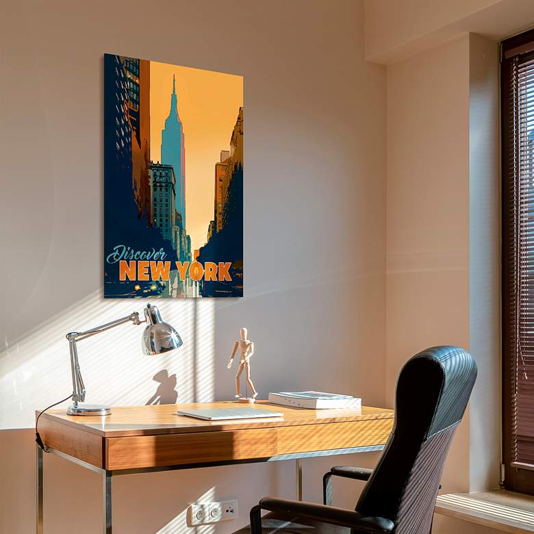 Image 4 New York Minute 24" x 36" Frameless Printed Glass Wall Art more views