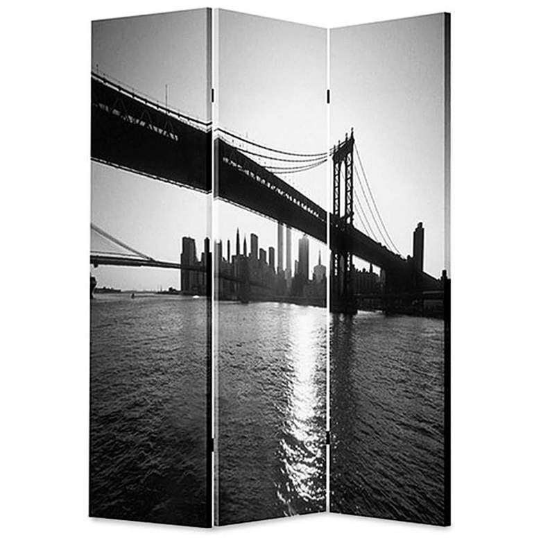 Image 3 New York Skyline 48" Wide Printed Canvas Screen/Room Divider more views
