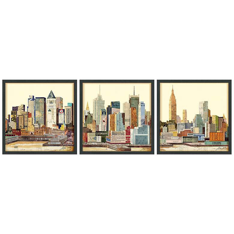 Image 2 New York Skyline ABC 25" High 3-Piece Collage Wall Art Set