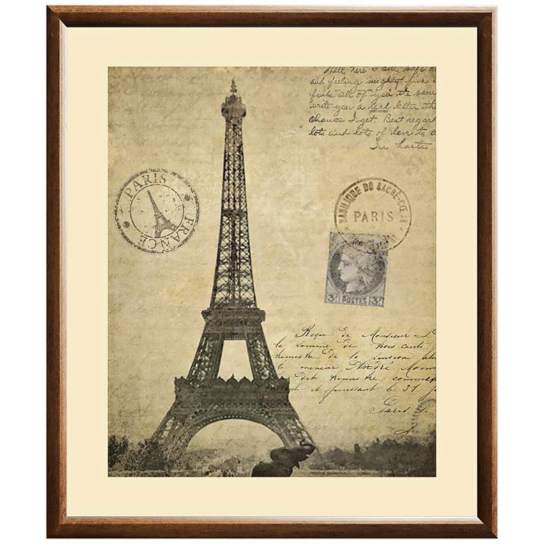 Image 1 New York to Paris Eiffel Tower 25 1/4 inchH Framed Wall Art