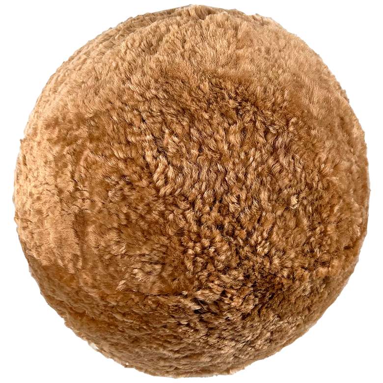 Image 1 New Zealand Brown Sheepskin 11 3/4" Decorative Ball Pillow