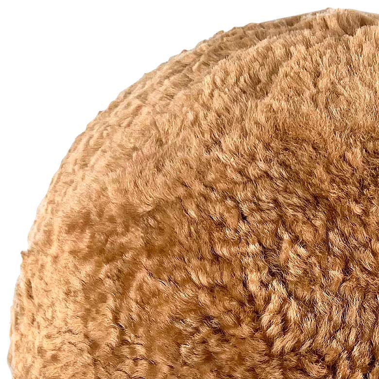 Image 2 New Zealand Brown Sheepskin 11 3/4" Decorative Ball Pillow more views