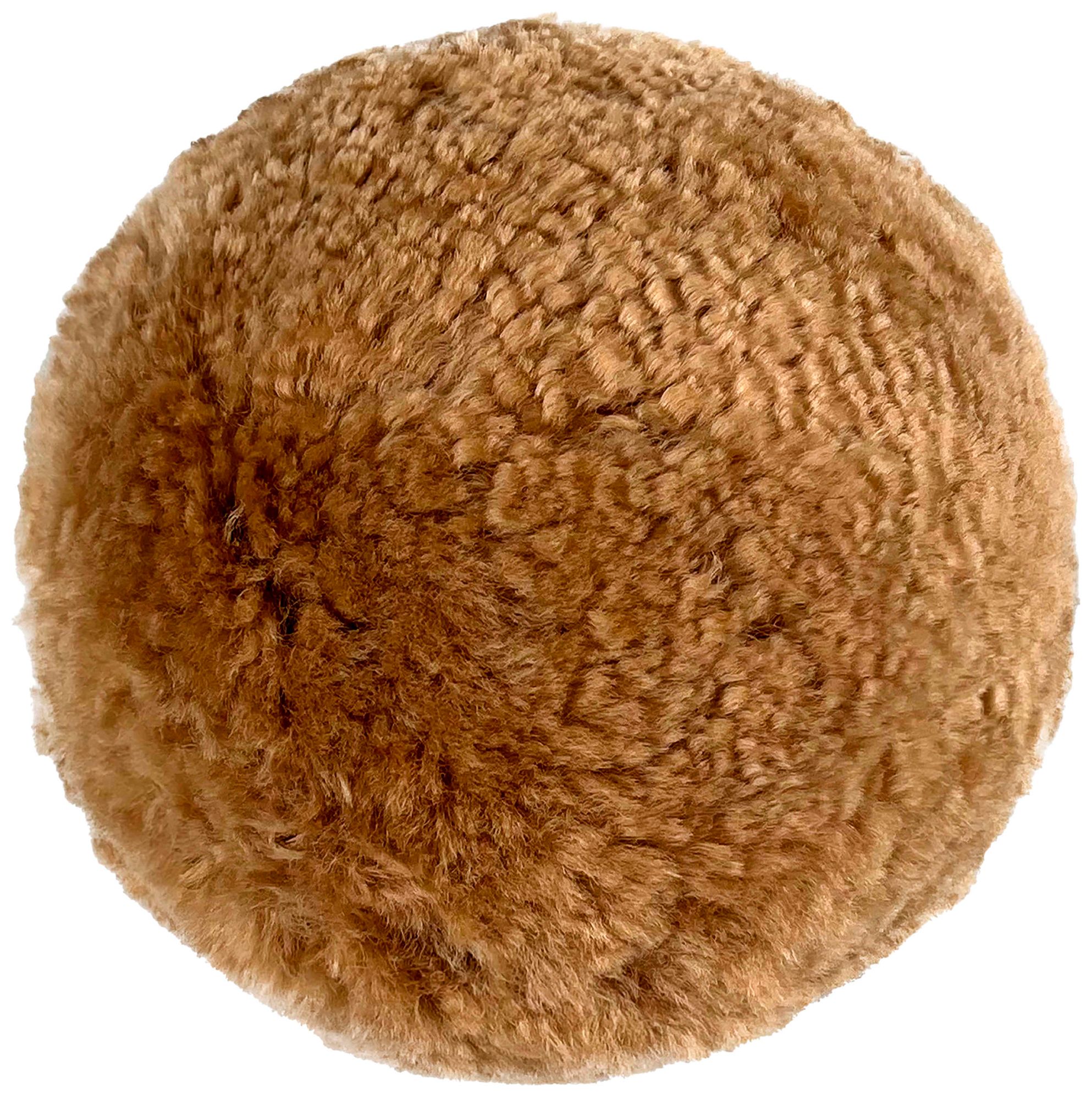 Image 3 New Zealand Brown Sheepskin 8" Decorative Ball Pillow more views