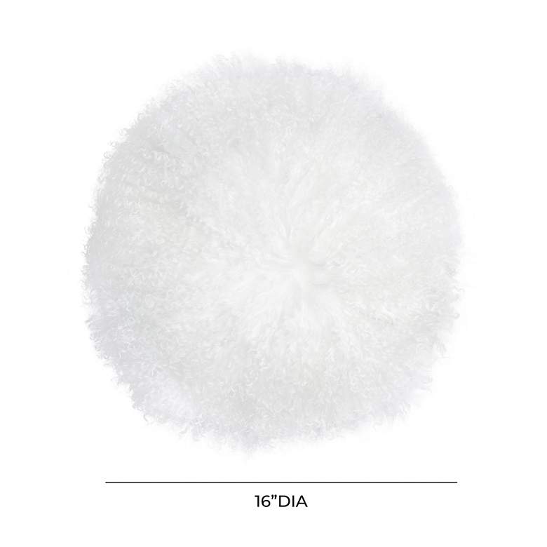 Image 5 New Zealand White Sheepskin 16" Round Decorative Pillow more views