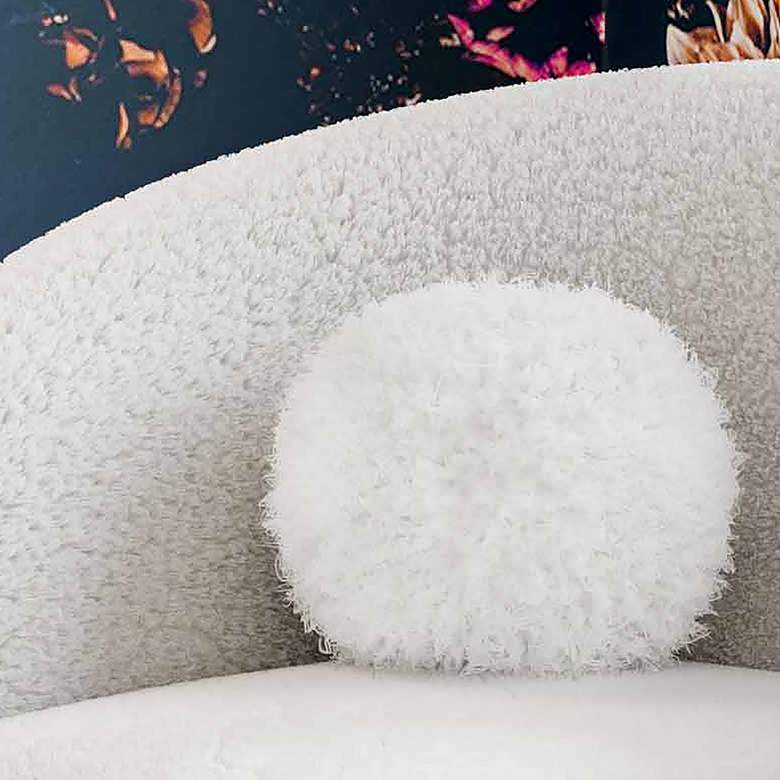 Image 6 New Zealand White Sheepskin 16" Round Decorative Pillow more views