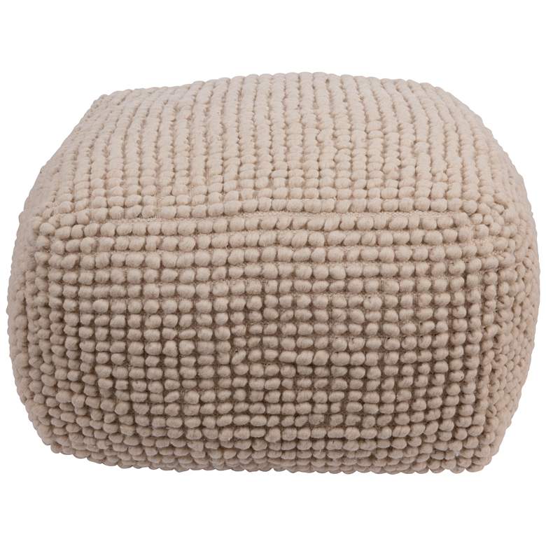 Image 1 New Zealand Wool and Cotton Pouf, Natural