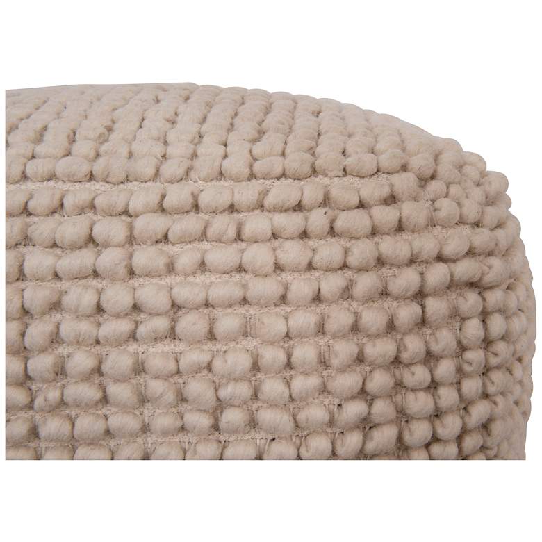 Image 3 New Zealand Wool and Cotton Pouf, Natural more views