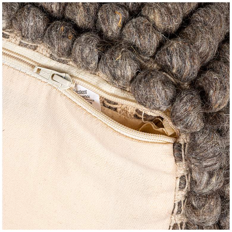 Image 4 New Zealand Wool Square Pouf, Grey more views